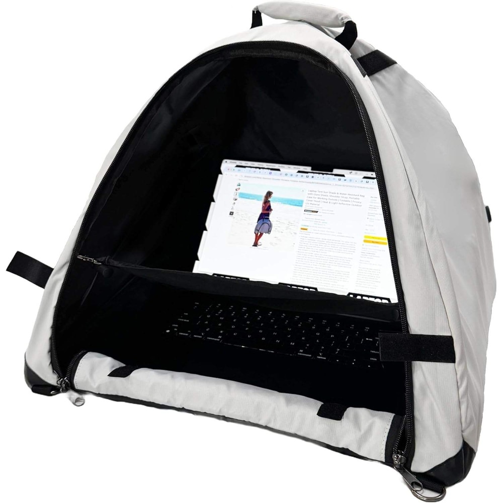 Laptop Sun Shade Water Resistant Bag Outdoor Work Glare Shield Hood Grey